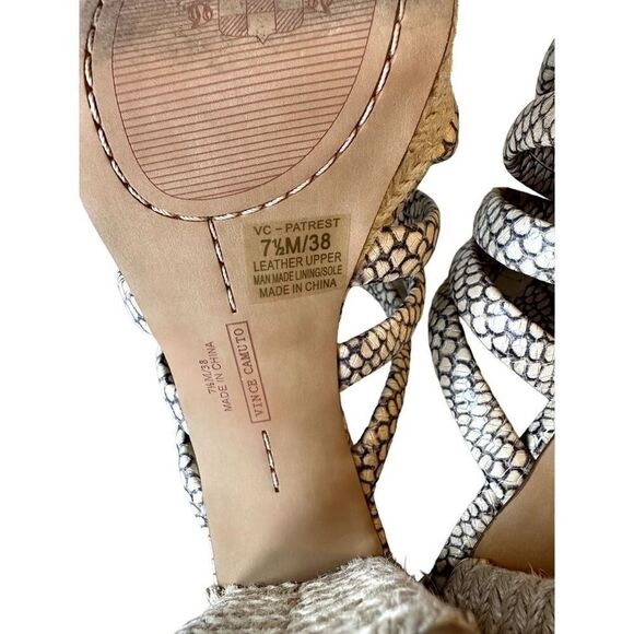 VINCE CAMUTO Women's Patrest Raffia Platform Mule Sandal Cream Size 7.5 - Picture 11 of 11